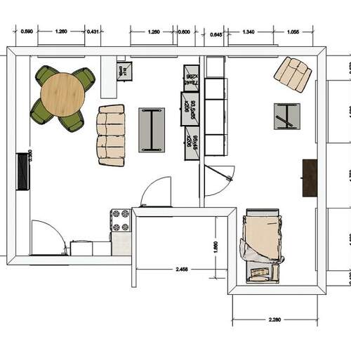 Beispiel für die Planung eines Appartements in einer Seniorenresidenz
